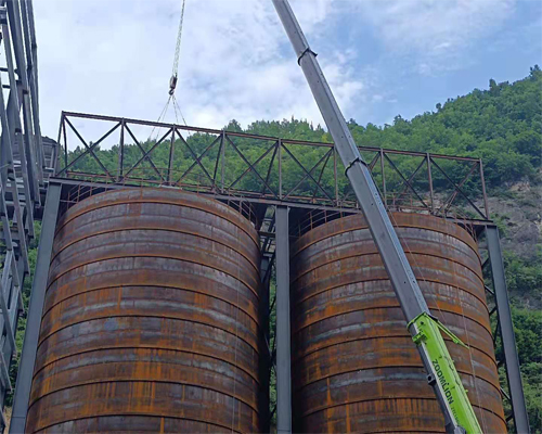 重慶骨料鋼板倉項目工地